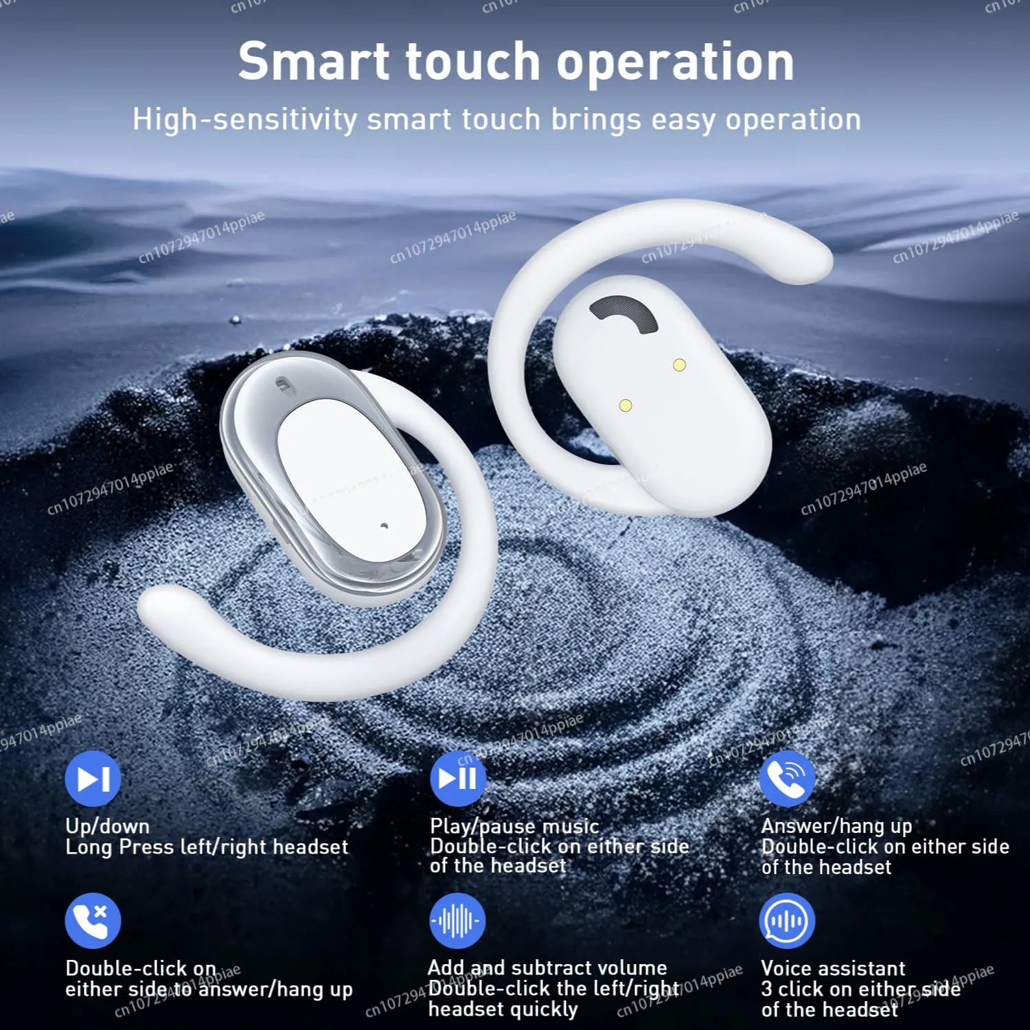 OWS Earphones Over-Ear Open-Ear Wireless Bluetooth Headphones Style Noise Cancellation Rotatable Feature With Mic Portable Audio