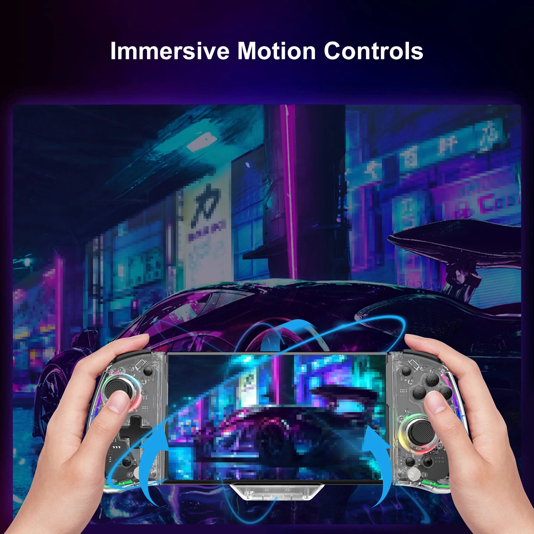 No Deadzone Enhanced  Controller for Switch/Switch OLED, Adjustable LED Light, Ergonomic Design, 6-Axis Gyro
