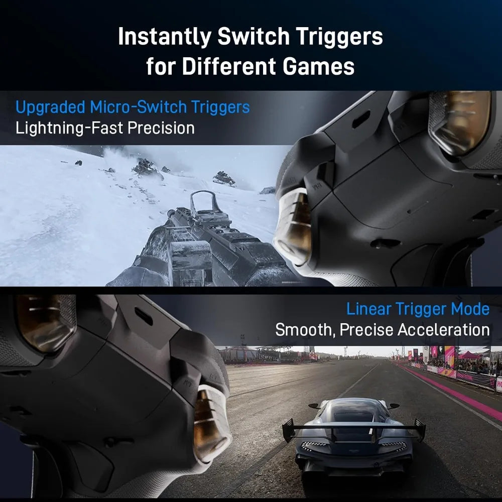 PC Controller with Advanced Joysticks, 3ms Latency, 8 Remappable Buttons, Vibration, 1000mAh Battery, Multi-Connection Options