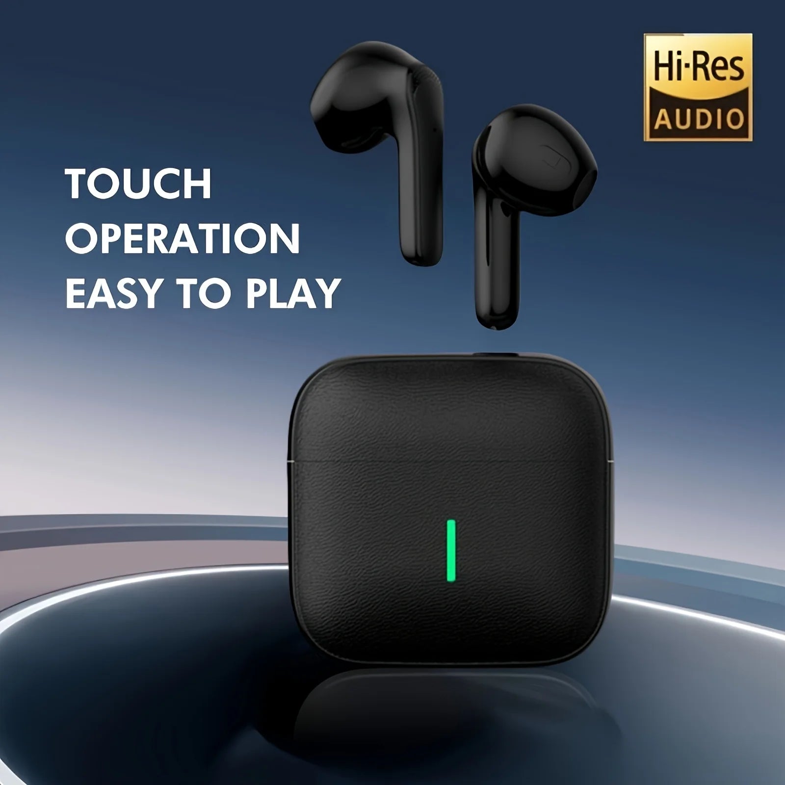 HD Wireless Headphones - Long Battery Life, Compact Dual Stereo In-Ear Headphones for Sports and Gaming, Noise Cancelling Calls