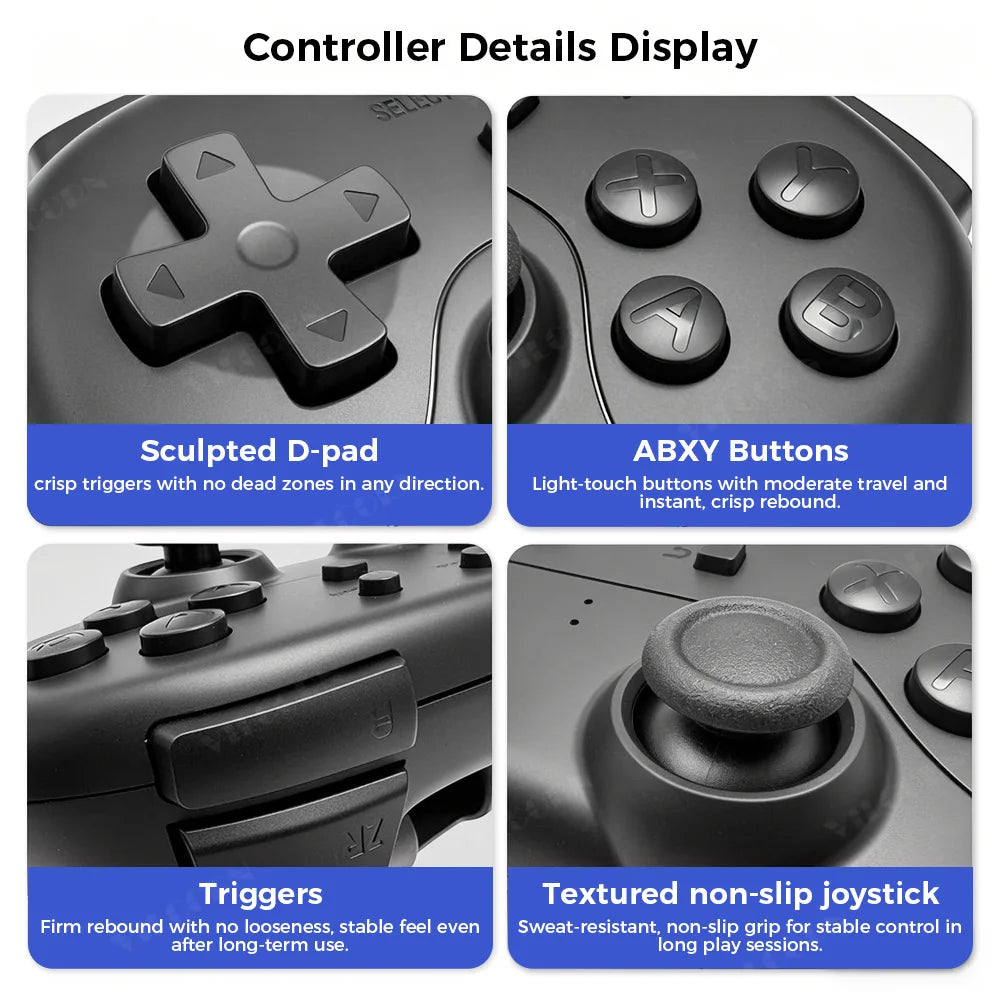 VILCORN NEW 2.4G Wireless Game Controller for PC Android, Turbo Button, Ergonomic Gamepad, Plug & Play for Retro Emulator Games