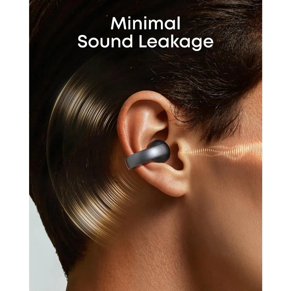 Open-Ear Clip-On Headphones with Clear Calls, Comfortable Fit and Powerful Bass