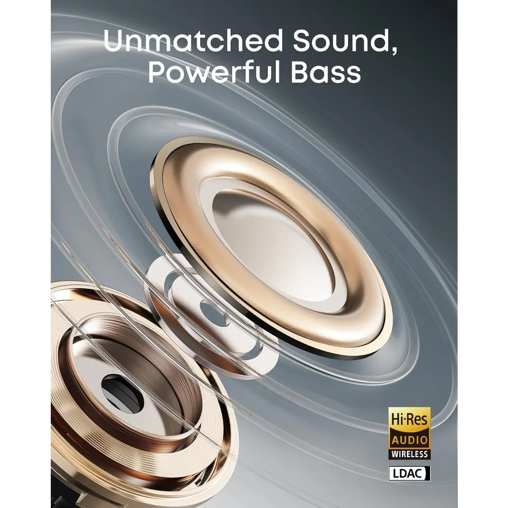 Open-Ear Clip-On Headphones with Clear Calls, Comfortable Fit and Powerful Bass
